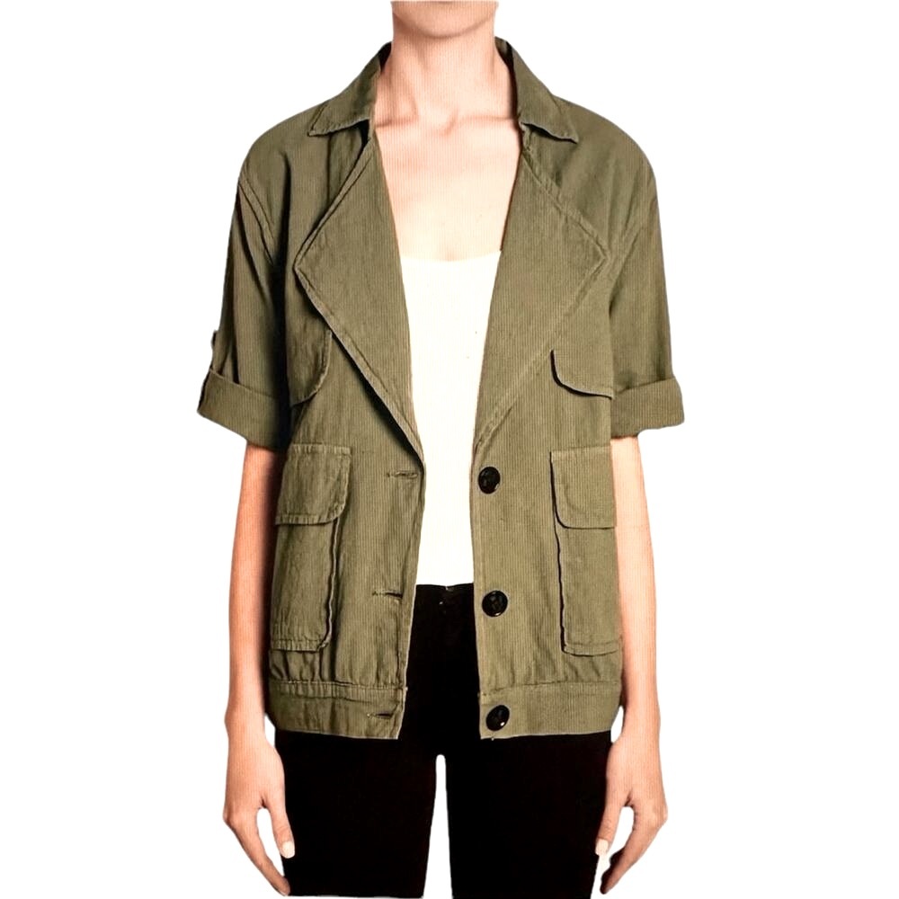 Frame Le Oversized Utility Shirt Jacket, size L